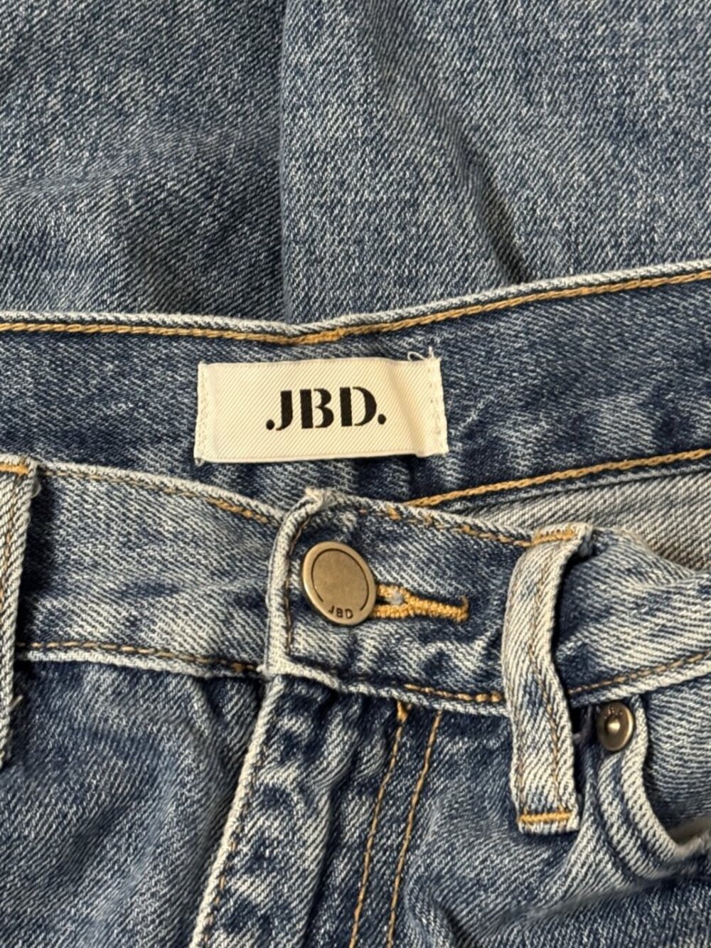 JBD Jeans Womens 28 Light Wash Distressed Ripped Straight Leg Frayed Hem Denim - Picture 4 of 10